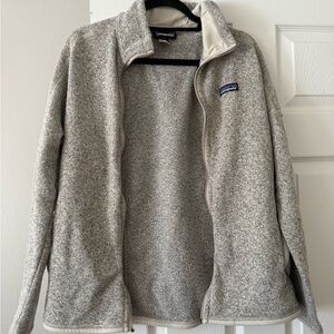 Patagonia Gray and Cream Fleece Jacket